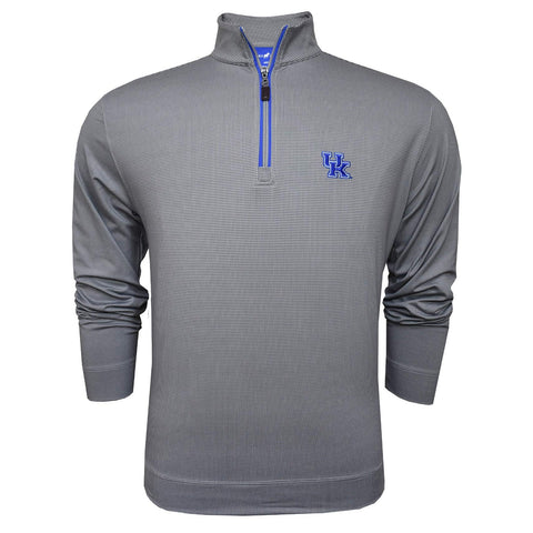 University of Kentucky Performance Houndstooth Quarter-Zip in Grey/Charcoal by Horn Legend