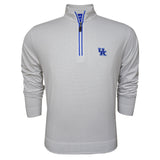 University of Kentucky Performance Houndstooth Quarter-Zip in White/Grey by Horn Legend