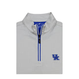 University of Kentucky Performance Houndstooth Quarter-Zip in White/Grey by Horn Legend