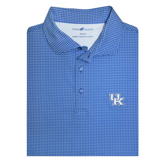 University of Kentucky Performance Medallions Polo in Blue/White by Horn Legend