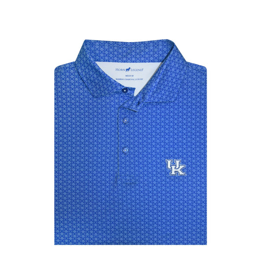 University of Kentucky Performance Brackets Polo in Blue/White by Horn Legend