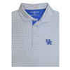 University of Kentucky Performance Aztec Polo in White/Grey/Blue by Horn Legend