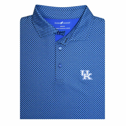 University of Kentucky Performance Mosaic Polo in Black/Blue/White by Horn Legend