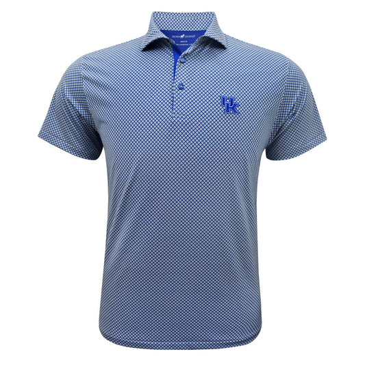 University of Kentucky Performance Mosaic Polo in Blue/White/Grey by Horn Legend