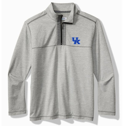 University of Kentucky High Score Half-Zip IslandZone Sweatshirt in Black by Tommy Bahama