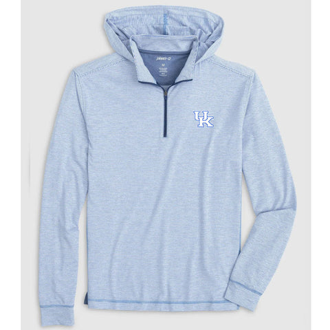 University of Kentucky Hybrid Performance 1/4 Zip Hoodie in Pipeline by Johnnie-O