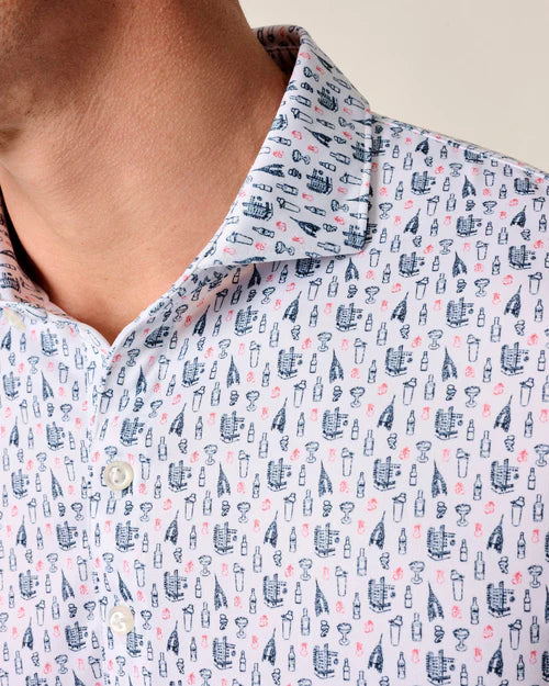 Manhatty Performance Jersey Polo in White by Johnnie-O