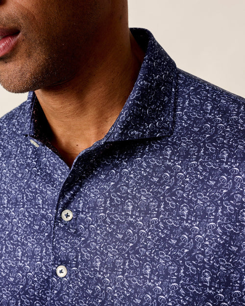 Boggings Performance Jersey Polo in Navy by Johnnie-O