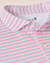 Kamdon Stripe Performance Jersey Polo in Lobster by Johnnie-O