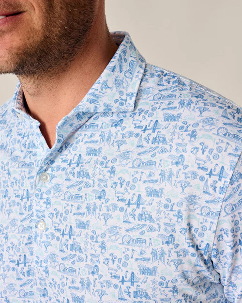 20 Years of JO Performance Jersey Polo in Palisades Blue by Johnnie-O