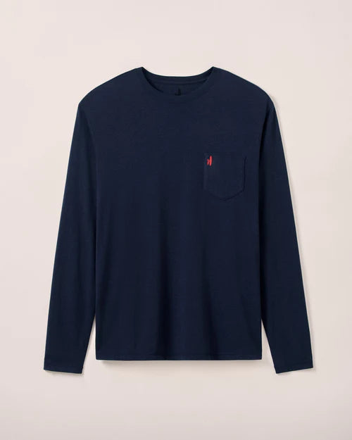 Coastal Way Long Sleeve Pocket T-Shirt in Navy by Johnnie-O