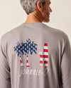 US Palm Long Sleeve Pocket T-Shirt in Steel by Johnnie-O