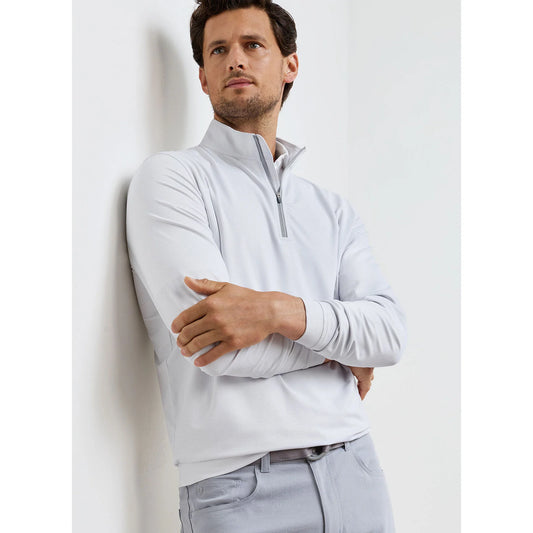 Perth Basketweave Performance Quarter-Zip in White by Peter Millar