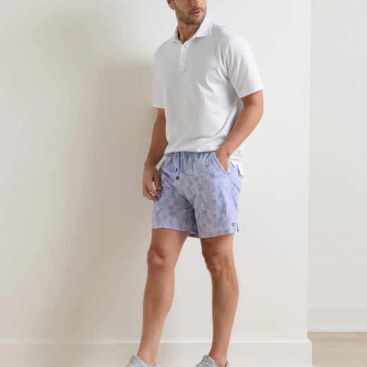 Sunset Palms Swim Trunk in Bermuda Pink by Peter Millar