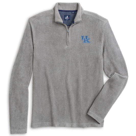 University of Kentucky Dion Sherpa 1/4 Zip Pullover in Concrete by Johnnie-O