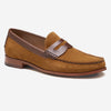 Baldwin Penny Loafer in Snuff Waxed English Suede/Brown Full Grain Leather by Johnston & Murphy