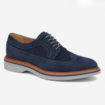 Jenson Longwing in Navy Suede by Johnston & Murphy