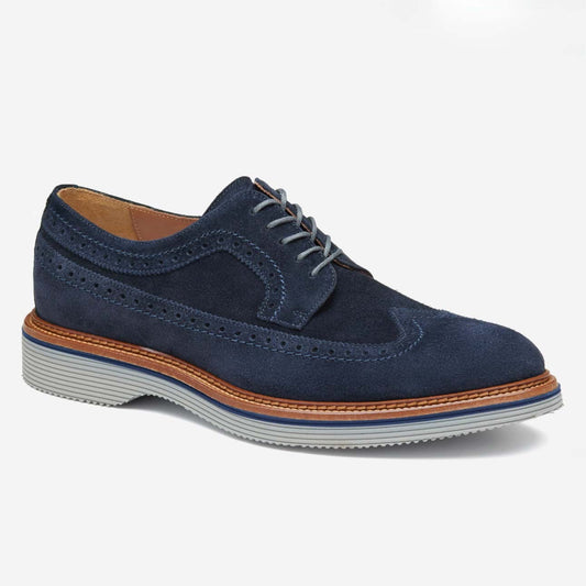 Jenson Longwing in Navy Suede by Johnston & Murphy