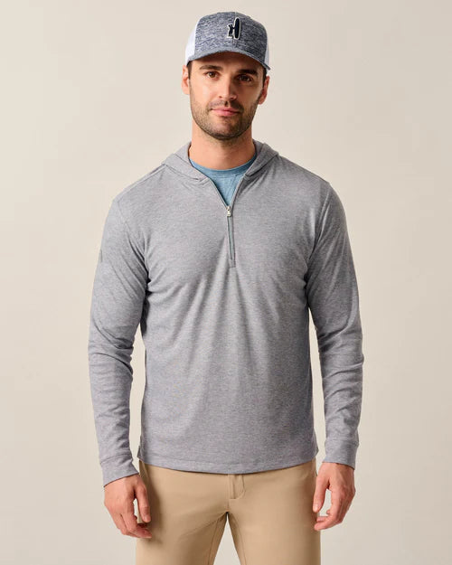 Watters DriRelease Performance 1/4 Zip Hoodie in Seal by Johnnie-O