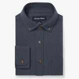 City Flannel Dress Shirt in Navy Heather by Mizzen+Main