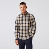 City Flannel Dress Shirt in Khaki William Plaid by Mizzen+Main