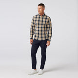 City Flannel Dress Shirt in Khaki William Plaid by Mizzen+Main