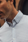 Leeward Dress Shirt in White Hatch Mark by Mizzen+Main