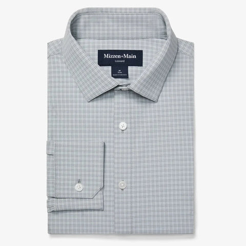 Leeward Dress Shirt in Aluminum Joel Plaid by Mizzen+Main