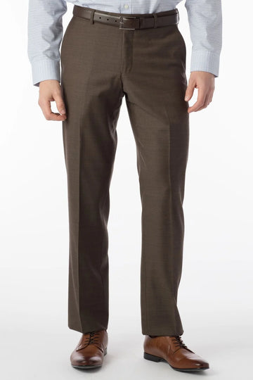 Super 110's Sharkskin Flat Front Dunhill Dress Pant in Chestnut by Ballin