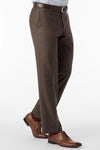 Super 110's Sharkskin Flat Front Dunhill Dress Pant in Chestnut by Ballin