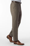 Super 110's Sharkskin Flat Front Dunhill Dress Pant in Light Brown by Ballin