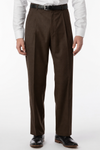 Super 110's Sharkskin Pleated Manchester Dress Pant in Chestnut by Ballin