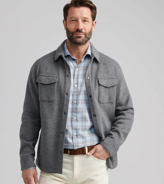 Crown Flex Merino Shirt Jacket in Oslo Grey by Peter Millar