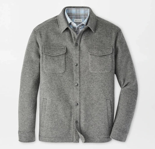 Crown Flex Merino Shirt Jacket in Oslo Grey by Peter Millar