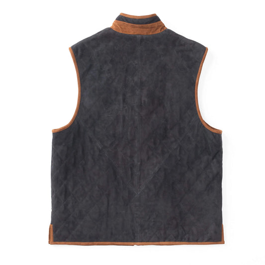 Ridgeland Diamond Quilted Goat Suede Vest in Dark Navy by Madison Creek Outfitters