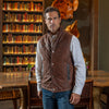 Beaver Creek Waxed Goat Suede Vest in Bourbon by Madison Creek Outfitters