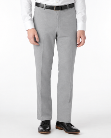 Comfort "EZE" Commuter Bi-Stretch Gabardine Flat Front Dunhill Dress Pant in Pearl Grey by Ballin