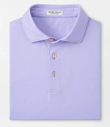 Gingham Performance Jersey Polo in Ultra Violet by Peter Millar
