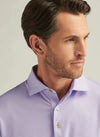 Gingham Performance Jersey Polo in Ultra Violet by Peter Millar