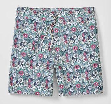 Ponderosa Half Elastic 7" Swim Trunks in Black by Johnnie-O