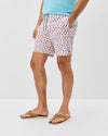 Shelly Half Elastic 7" Swim Trunks in White by Johnnie-O