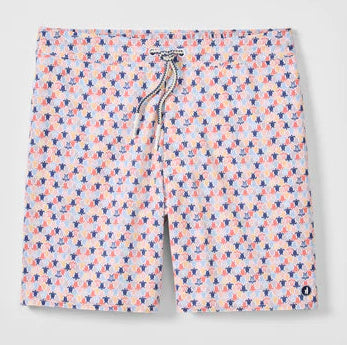 Shelly Half Elastic 7" Swim Trunks in White by Johnnie-O