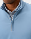 Hoppin Ribbed Knit Performance 1/4 Zip Pullover in Carbon Fiber by Johnnie-O