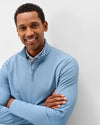 Hoppin Ribbed Knit Performance 1/4 Zip Pullover in Carbon Fiber by Johnnie-O
