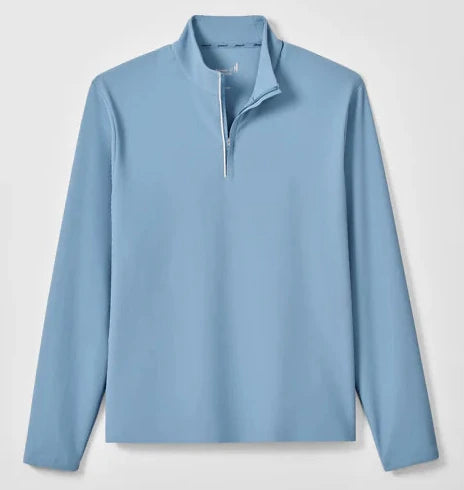 Hoppin Ribbed Knit Performance 1/4 Zip Pullover in Carbon Fiber by Johnnie-O