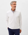 Hoppin Ribbed Knit Performance 1/4 Zip Pullover in White by Johnnie-O