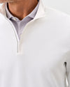 Hoppin Ribbed Knit Performance 1/4 Zip Pullover in White by Johnnie-O