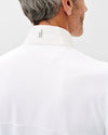 Hoppin Ribbed Knit Performance 1/4 Zip Pullover in White by Johnnie-O