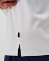 Hoppin Ribbed Knit Performance 1/4 Zip Pullover in White by Johnnie-O