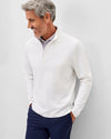 Hoppin Ribbed Knit Performance 1/4 Zip Pullover in White by Johnnie-O